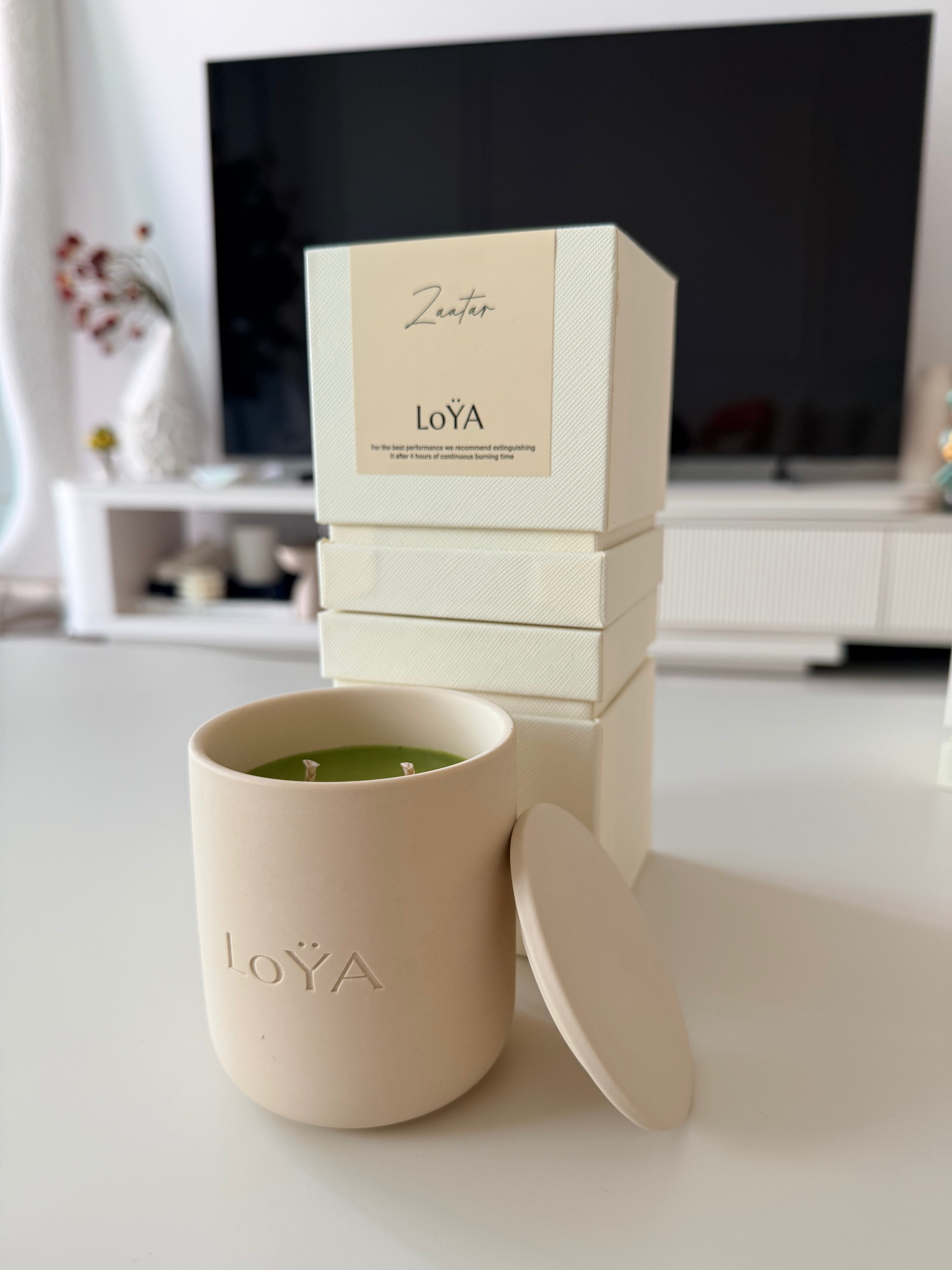 LoYA Zaatar – Pastel Nude Jar, Warm Olive Wax