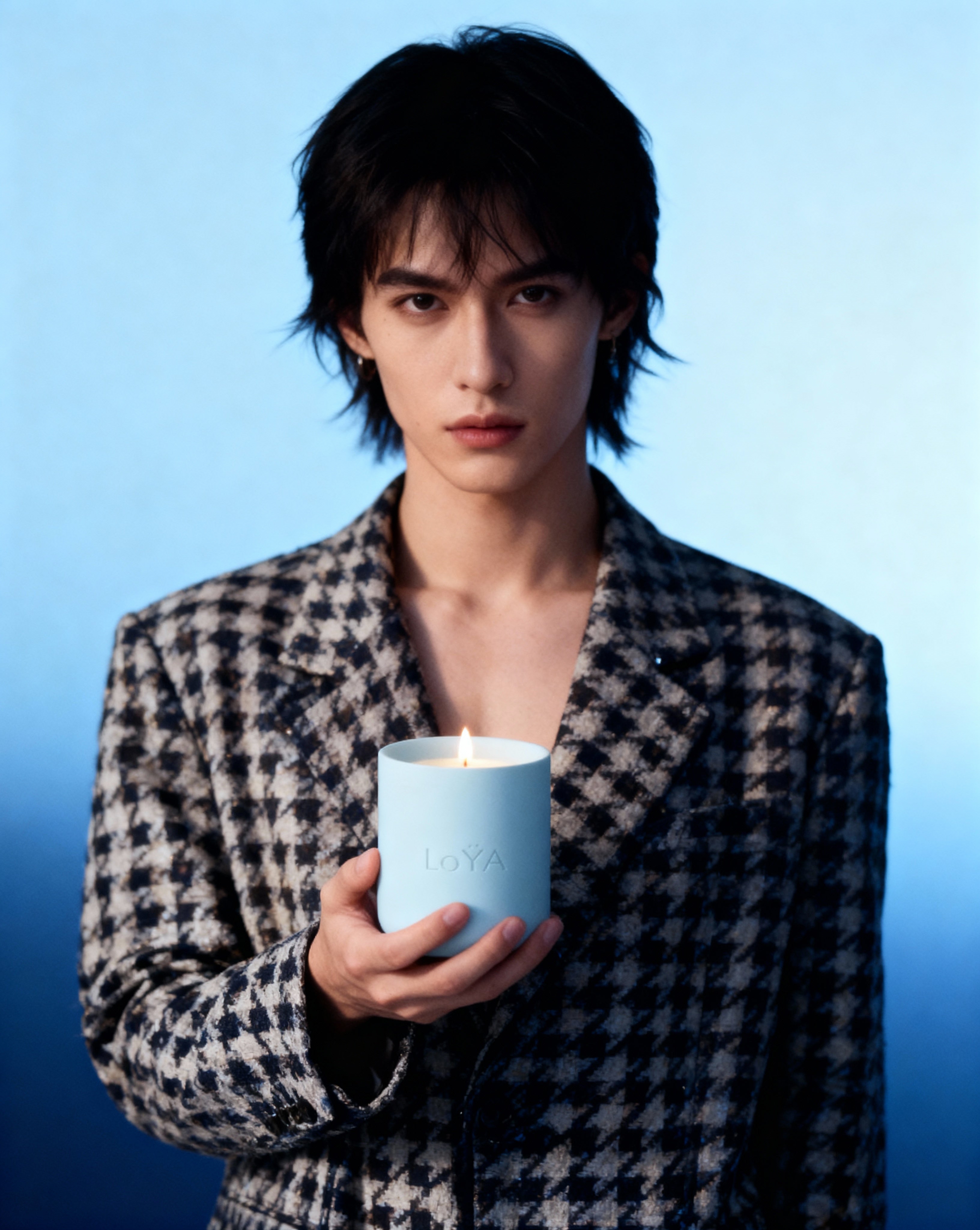 LoYA Sage – Powder Blue Jar, Muted Moss Green Wax